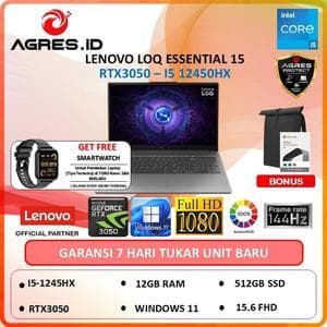 LENOVO LOQ ESSENTIAL 15 RTX3050 I5-12450HX 12GB 512GB W11+OHS 15" 100srgb 2